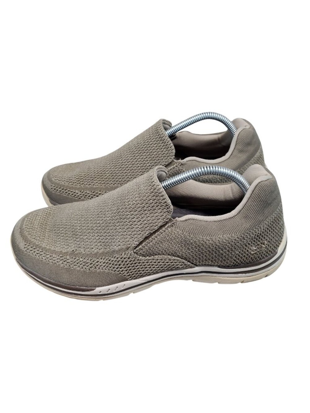 Skechers Shoes Mens Size 10.5 Relaxed Fit Gomel Taupe Textile Slip On Loafers